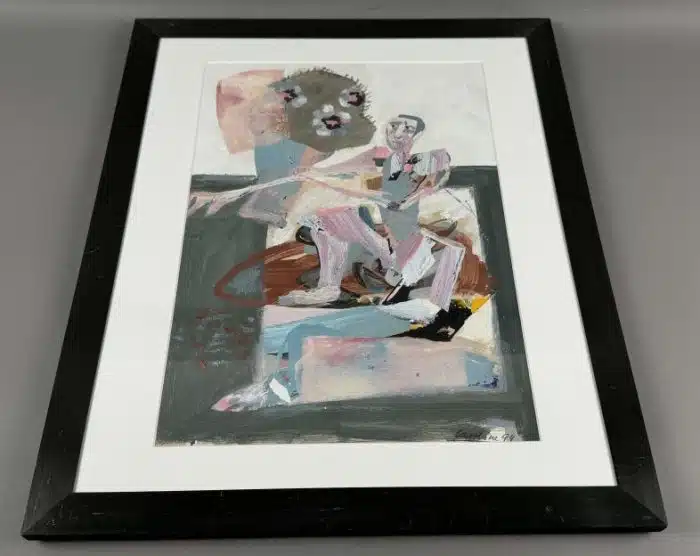 Caroline (Graz 1940 geb.) signiert Caroline, 45 x 55 cm datiert 94, Mischtechnik - Colage auf Papier, gerahmt, verglast