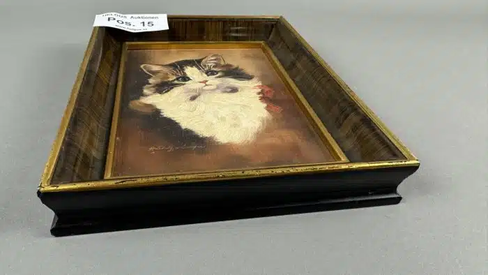 Öl auf Platte 24 x 19 cm gerahmt - unleserlich signiert – Bild 6