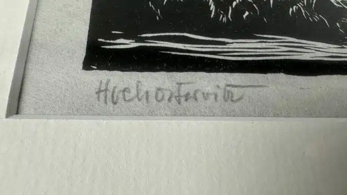 Hubert Schmid (Amstetten 1923 geb.) Holzschnitt Hochosterwitz signiert 41 x 41 cm – Bild 3