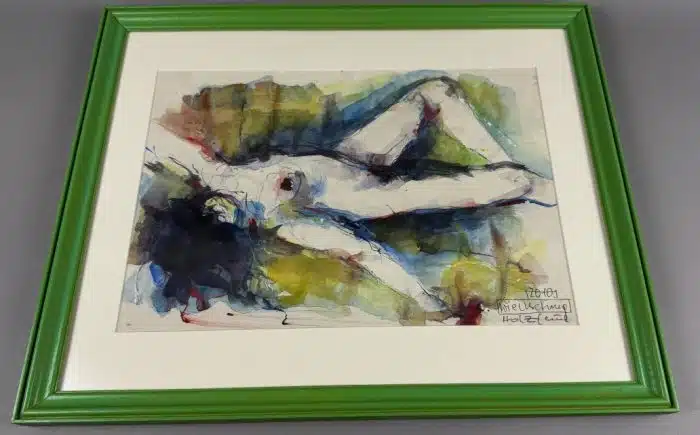 Johann Wieltschnig-Holzfeind (Wernberg bei Villach 1949 geb.) Akt - Aquarell signiert: Wieltschnig- Holzfeind , datiert: 2010, 54,5 x 44,5 cm,