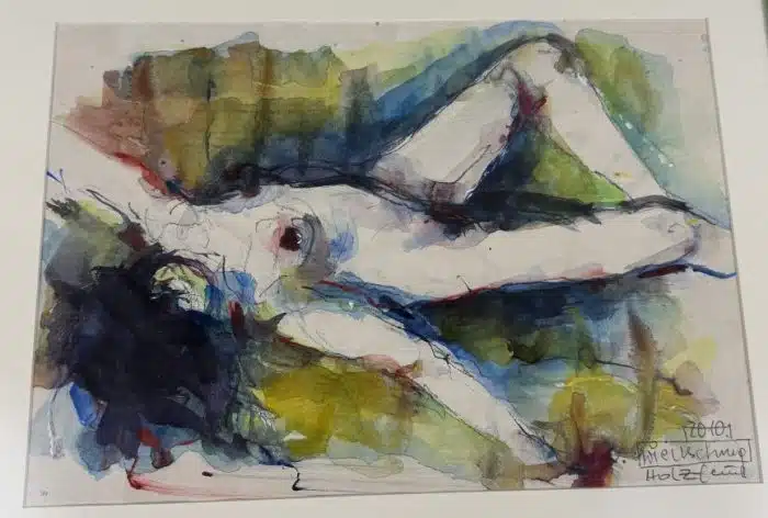 Johann Wieltschnig-Holzfeind (Wernberg bei Villach 1949 geb.) Akt - Aquarell signiert: Wieltschnig- Holzfeind , datiert: 2010, 54,5 x 44,5 cm, – Bild 2