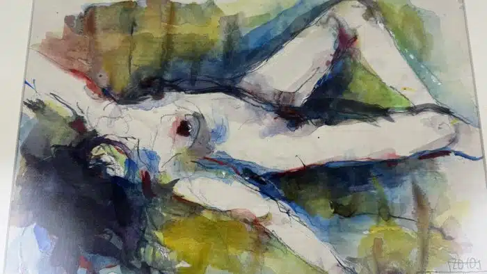 Johann Wieltschnig-Holzfeind (Wernberg bei Villach 1949 geb.) Akt - Aquarell signiert: Wieltschnig- Holzfeind , datiert: 2010, 54,5 x 44,5 cm, – Bild 4