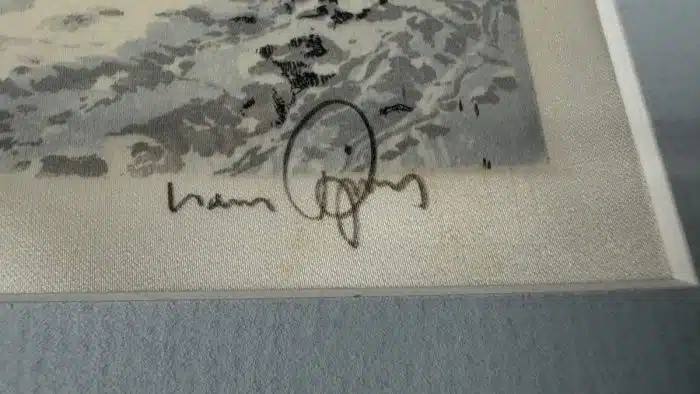 Hans Figura (Groß Kikinda 1898-1978 Wien) handsigniert: Hans Figura, Radierung  auf Seide, 31 x 41 cm Passepartout, verglast, gerahmt – Bild 5