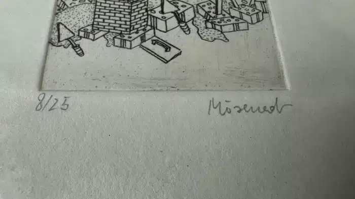 Heinz Möseneder (Rohrbach 1946 geb.) signiert Lithographie 18 x 15 cm – Bild 3