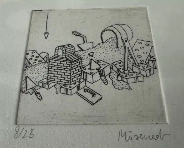 Heinz Möseneder (Rohrbach 1946 geb.) signiert Lithographie 18 x 15 cm – Bild 4