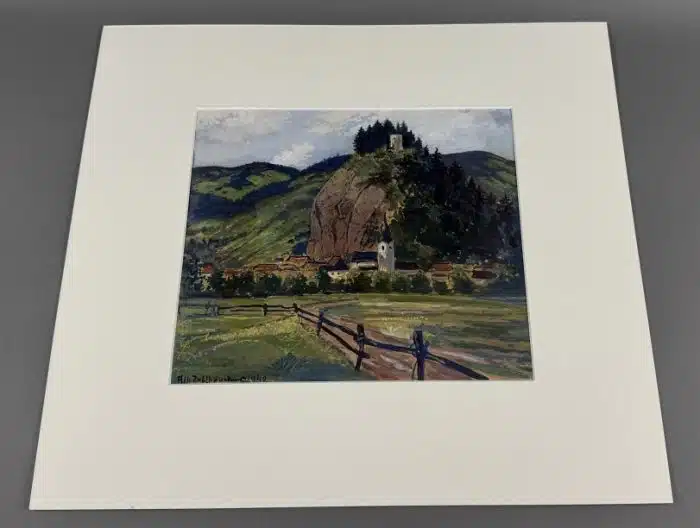 Albert Zahlbruckner (Allerheiligen i. d. Steiermark 1895-1962 Klagenfurt)  Aquarell auf Papier, signiert, datiert 1940 55 x 50 cm Griffen
