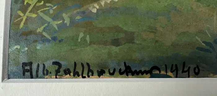 Albert Zahlbruckner (Allerheiligen i. d. Steiermark 1895-1962 Klagenfurt)  Aquarell auf Papier, signiert, datiert 1940 55 x 50 cm Griffen – Bild 2