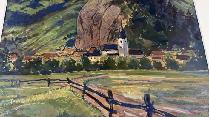 Albert Zahlbruckner (Allerheiligen i. d. Steiermark 1895-1962 Klagenfurt)  Aquarell auf Papier, signiert, datiert 1940 55 x 50 cm Griffen – Bild 5