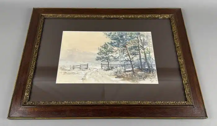 Eduard Manhart (Klagenfurt 1880-1945) Aus dem Rosental signiert E. Manhart, datiert 1913, Aquarell auf Papier 58 x 43 cm, gerahmt,