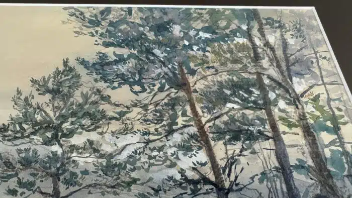 Eduard Manhart (Klagenfurt 1880-1945) Aus dem Rosental signiert E. Manhart, datiert 1913, Aquarell auf Papier 58 x 43 cm, gerahmt, – Bild 4