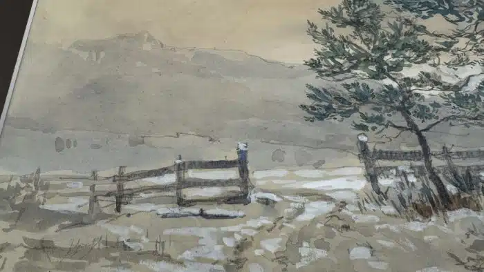 Eduard Manhart (Klagenfurt 1880-1945) Aus dem Rosental signiert E. Manhart, datiert 1913, Aquarell auf Papier 58 x 43 cm, gerahmt, – Bild 5