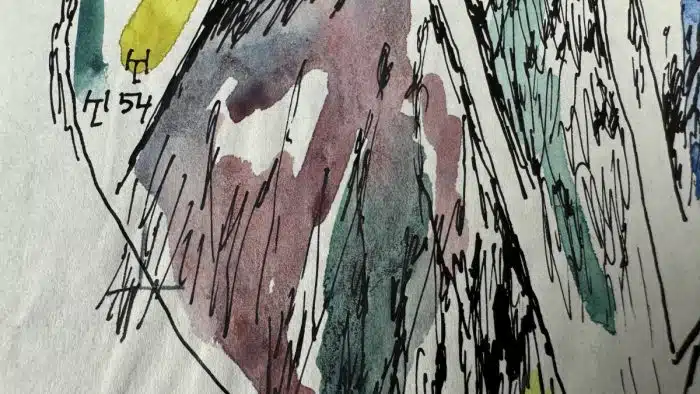 Hans Leb Das Gebet Feder - aquareliert 1954 signiert, 25,5 x 17,5 cm – Bild 2