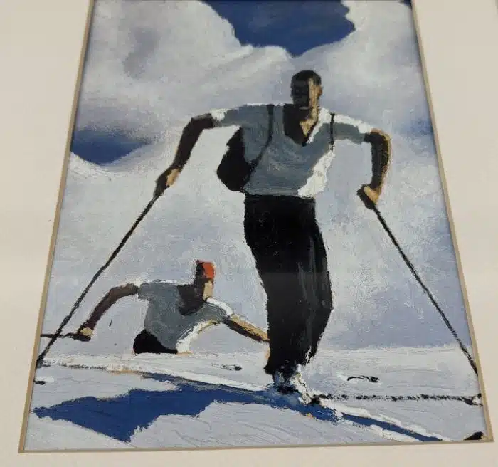 Alfons Walde (Oberndorf 1891–1958 Kitzbühel) Der Aufstieg der Schifahrer - Kunstdruck 52 x 42 cm – Bild 4