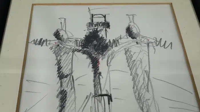 Bleistiftzeichnung " Die Kreuzigung" unleserlich signiert datiert 2001 – Bild 4