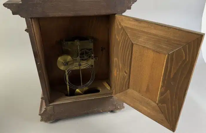 Antike Tischuhr um 1900 Holz siehe Video – Bild 7