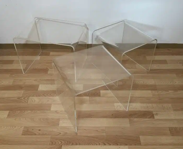 drei Couchtische / Beistelltische  Plexiglas Ki