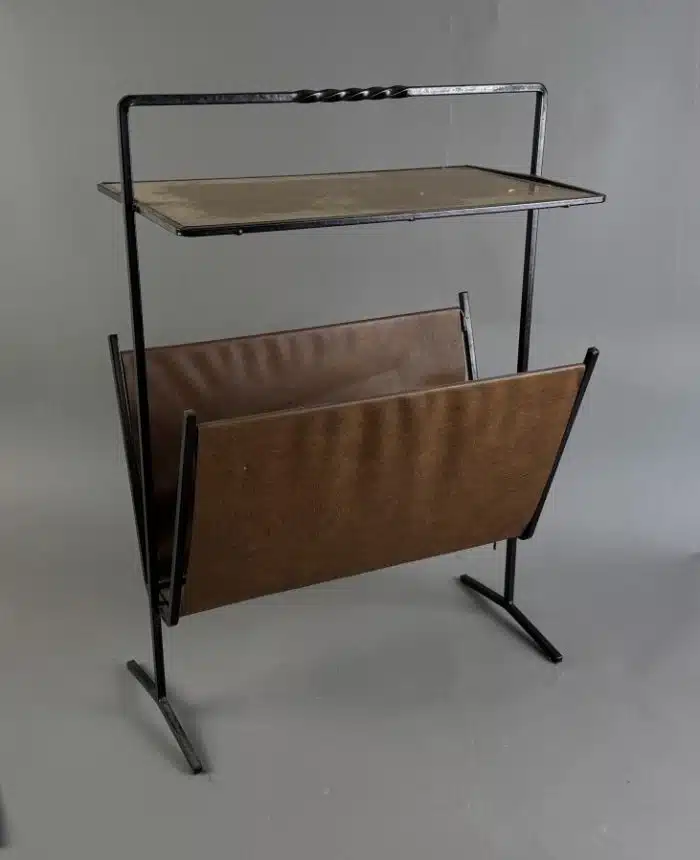 Vintage Zeitungsständer Metall Schwarz 