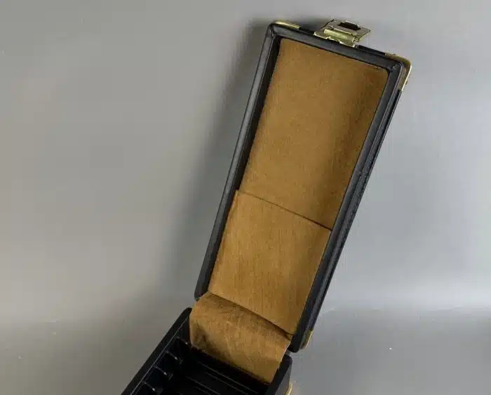 Vintage Aufbewahrungsbox für Kassetten mit Schlüssel 15x33 cm H 10 cm – Bild 4