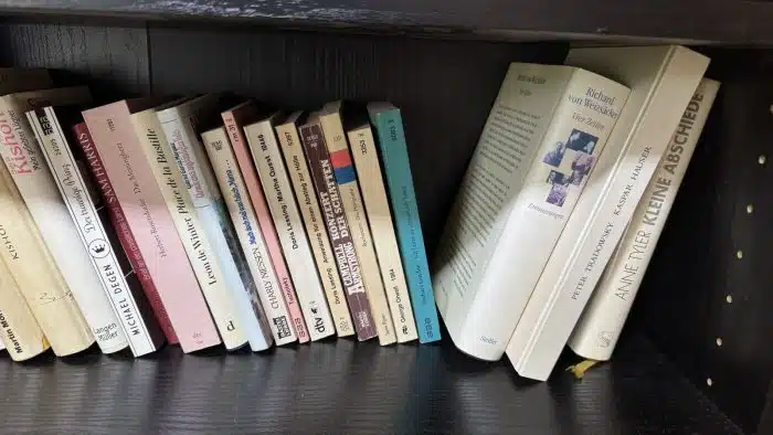 Bücherregal Holz mit Inhalt ( siehe Bilder ) – Bild 5