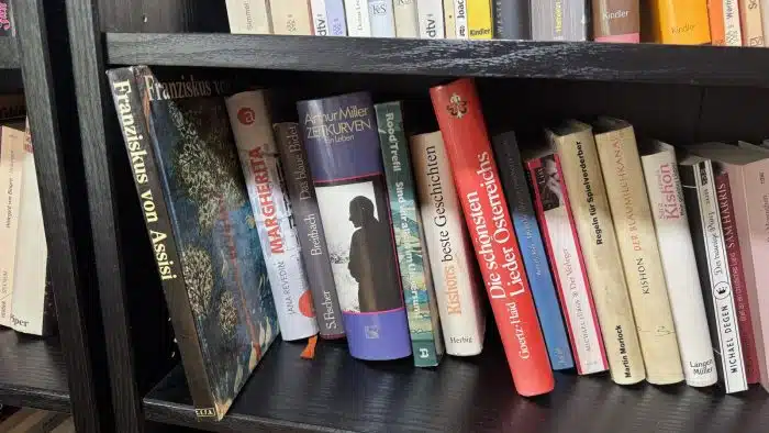 Bücherregal Holz mit Inhalt ( siehe Bilder ) – Bild 6