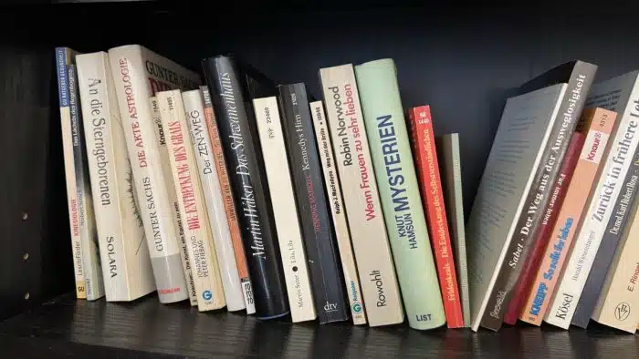 Bücherregal Holz mit Inhalt ( siehe Bilder ) – Bild 2