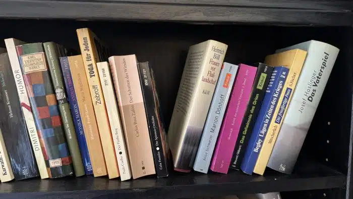 Bücherregal Holz mit Inhalt ( siehe Bilder ) – Bild 3