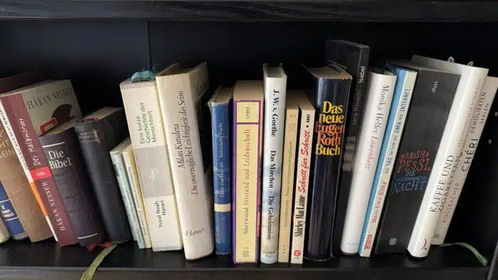 Bücherregal Holz mit Inhalt ( siehe Bilder ) – Bild 7