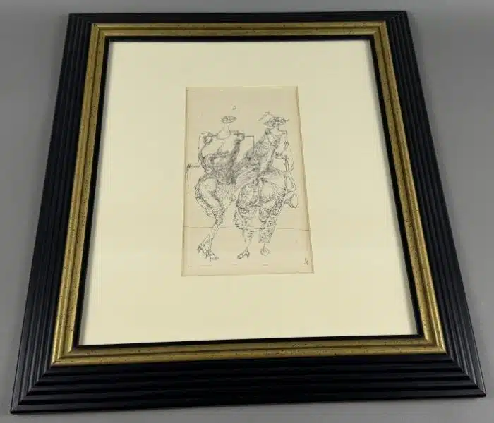 Konrad Koller (Villach 1916-2001) "Figuren" Tusche auf Papier, auf Papier signiert K, 50 x 44 cm gerahmt, verglast