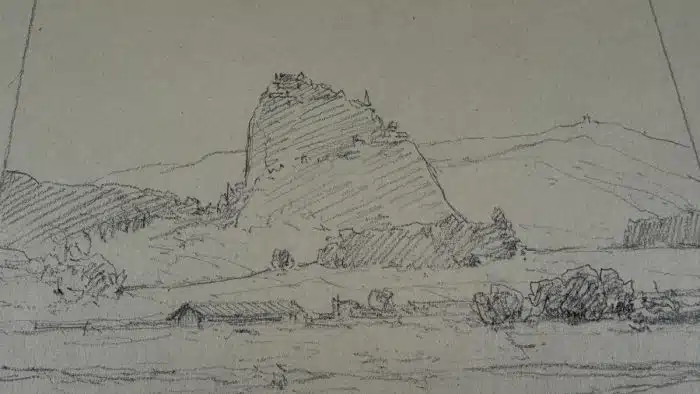 Viktor Mytteis (Schemnitz 1874 – 1936) Bleistiftzeichnung - Hochosterwitz - 31,5 x 21,5 cm signiert, datiert, 1920 – Bild 4