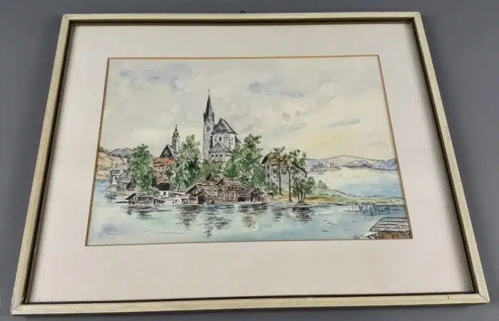 Maria Wörth - Aquarell / Tusche 45,5 x 36 cm unleserlich signiert