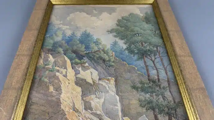 Raimund Kalcher (Villach 1889-1959)  Steinbruch im Krastal  signiert Kalcher, datiert 23, 48,5 x 36,5 cm – Bild 5