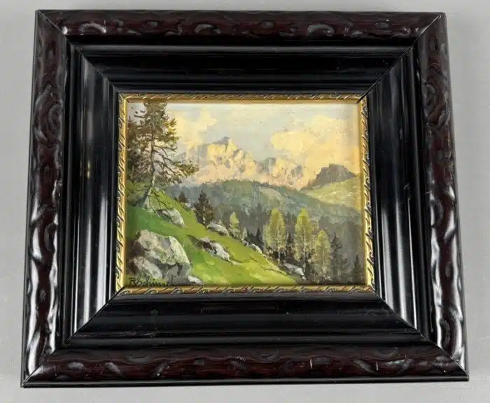 Reinhard Schinzel (Großlobming 1879-1954 Villach) Törlkopf bei Mallnitz - signiert R Schinzel, Öl auf Platte, 27 x 24 cm, gerahmt,