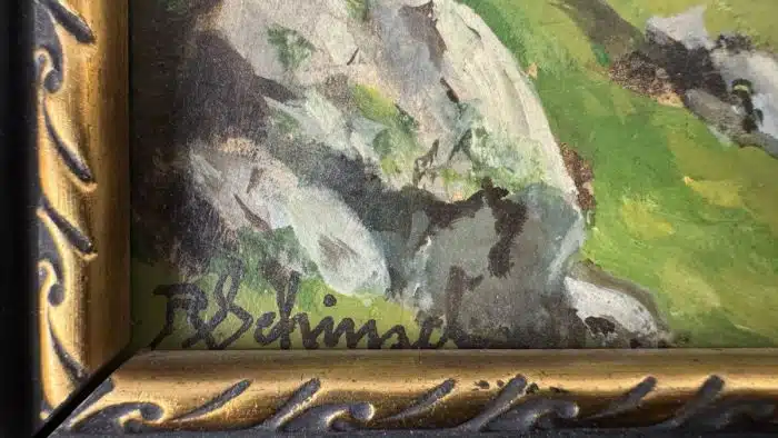 Reinhard Schinzel (Großlobming 1879-1954 Villach) Törlkopf bei Mallnitz - signiert R Schinzel, Öl auf Platte, 27 x 24 cm, gerahmt, – Bild 3