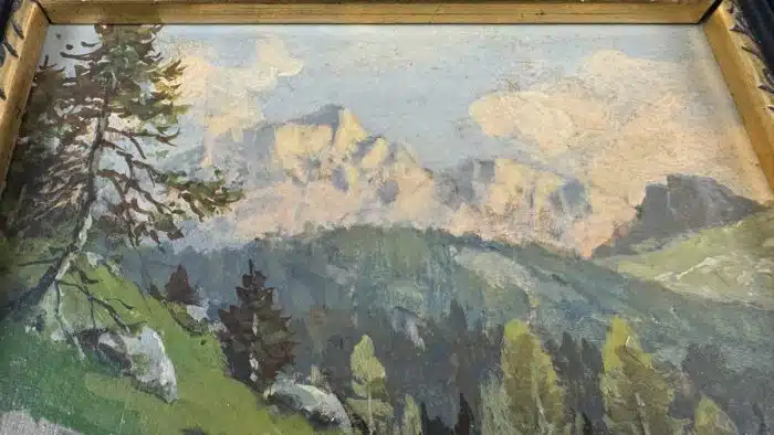 Reinhard Schinzel (Großlobming 1879-1954 Villach) Törlkopf bei Mallnitz - signiert R Schinzel, Öl auf Platte, 27 x 24 cm, gerahmt, – Bild 5