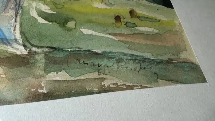 Rudolf Canaval (Villach 1894-1970)  Aquarell Berglandschaft signiert 72 x 61 cm datiert 1952 – Bild 3