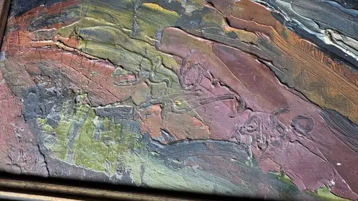 Karawankenlandschaft bei Ferlach -  Öl auf Platte, datiert 1950 90 x 80 cm Bild 78 x 68 cm unleserlich signiert – Bild 6