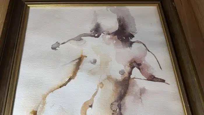 Aquarell auf Papier, Akt 73 x 55 cm Bild 60 x 42 cm unleserlich signiert – Bild 3