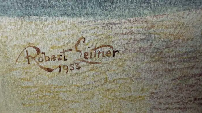 Robert Leitner (Waidhofen an der Ybbs 1888-1970) Aquarell 59x49 cm Bild 47x29 cm – Bild 2