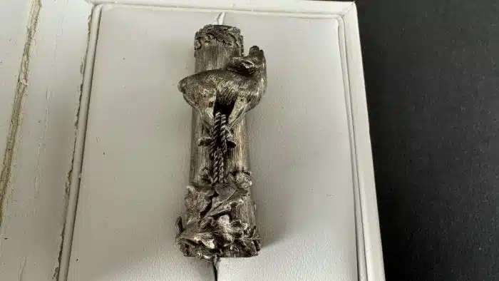 Silber Jagdschmuck Gamsbarthaler L 4,5 cm – Bild 2