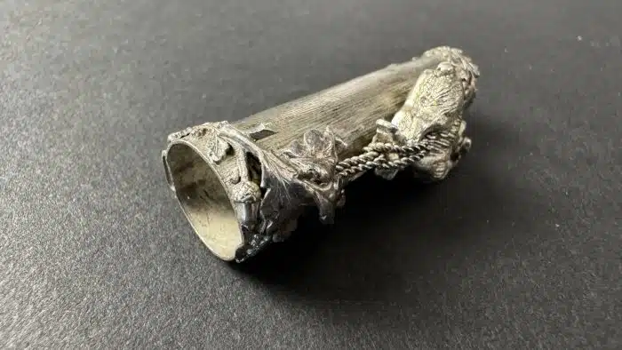 Silber Jagdschmuck Gamsbarthaler L 4,5 cm – Bild 5