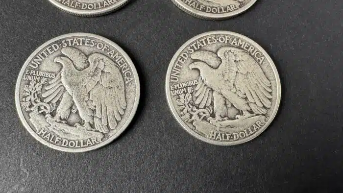 4 Stück half dollar 900 Silber 1945 1944 1947 1934 – Bild 3