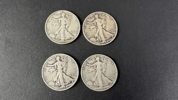 4 Stück half dollar 900 Silber 1945 1944 1947 1934 – Bild 4