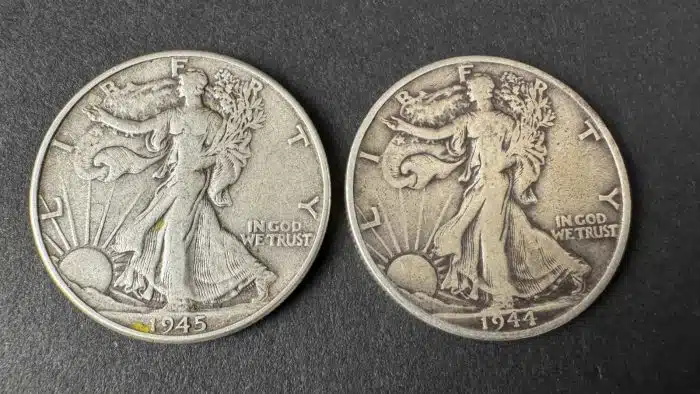 4 Stück half dollar 900 Silber 1945 1944 1947 1934 – Bild 5