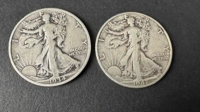 4 Stück half dollar 900 Silber 1945 1944 1947 1934 – Bild 6