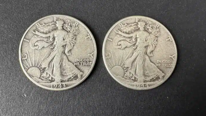 3 Stück half dollar 900 Silber 1943 1944 1944 – Bild 5