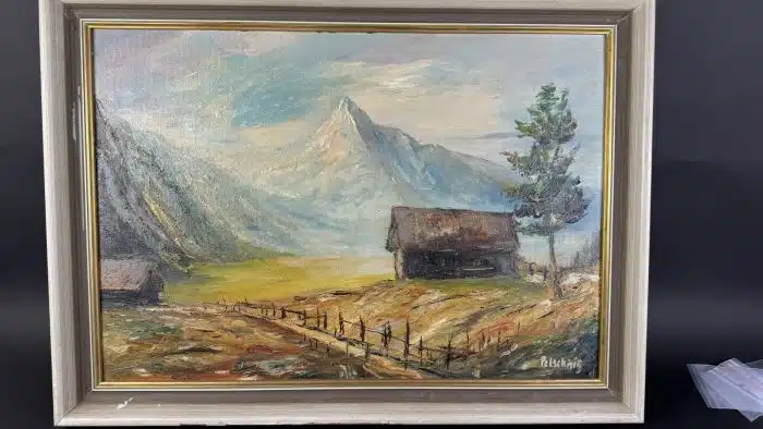 Petschnig Landschaft - Öl auf Platte 75 x 55 cm – Bild 2