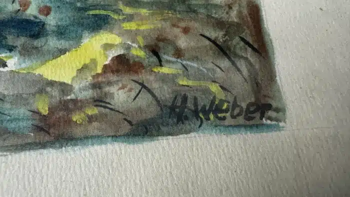 H. Weber Aquaerell 41x31 cm – Bild 3