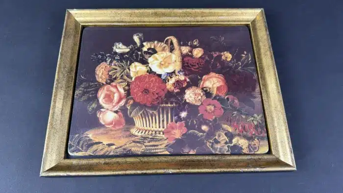 Wandbild Porzellan "Stilleben mit Weidenkorb" von Johan Laurentz Jensen - Bradex 31 x 25 cm