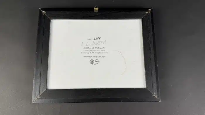 Wandbild Porzellan "Stilleben mit Weidenkorb" von Johan Laurentz Jensen - Bradex 31 x 25 cm – Bild 3