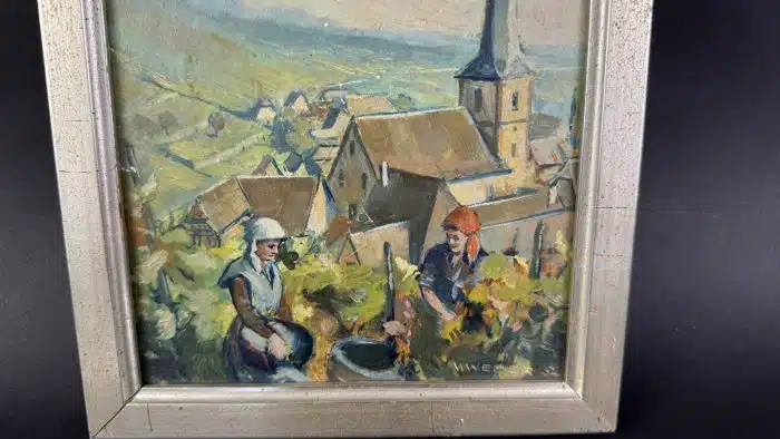 Weber Öl auf Platte 1952  27x20 cm – Bild 2